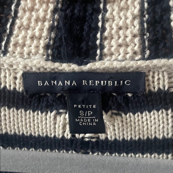 Striped Women's Sweater - Navy and White - Picture 2 of 5